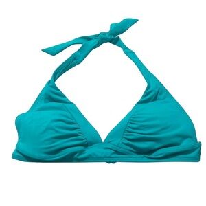 Athleta Women’s Triangle Plunge Turquoise Halter Bikini Top Size Small